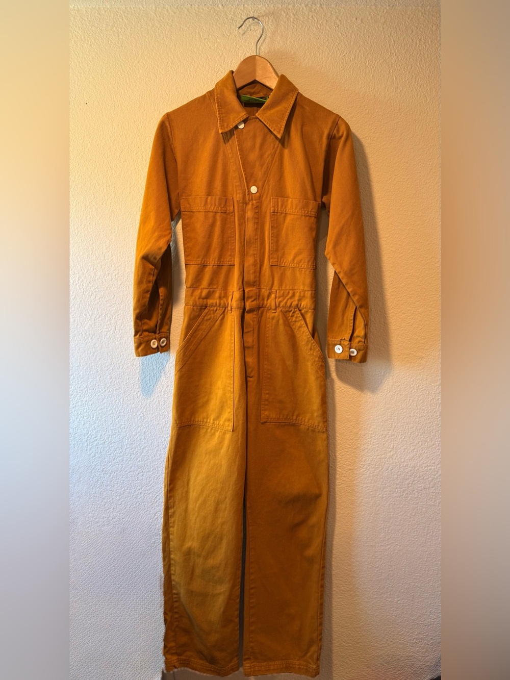 BIG BUD PRESS Mustard Everyday Utility Long Sleeve Jumpsuit